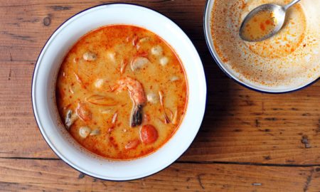Tom Yum noodle soup with seafood Tom Yum noodle soup with seafood