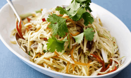 Som tam-style salad with swede and Thai dressing Som tam-style salad with swede and Thai dressing