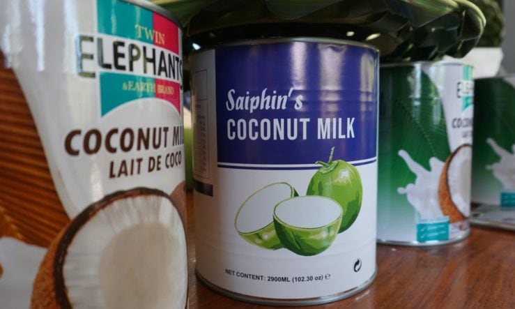 Saiphin and Elephant brands coconut milk Thai coconut milk cans