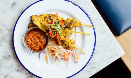 Chicken satay with peanut sauce Chicken satay with peanut sauce