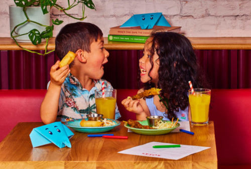 Kids enjoying Rosa's Thai kids menu