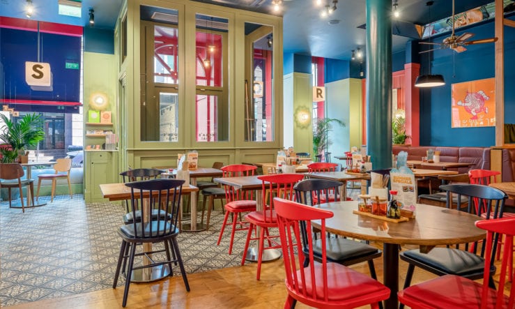 Rosa's Thai Glasgow (1) Rosa's Thai Glasgow dining area with colourful chairs